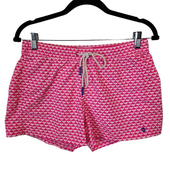 Vineyard Vines Women's Whale Tail Print Performance Shorts Neon Pink Nylon Short - Picture 1 of 12